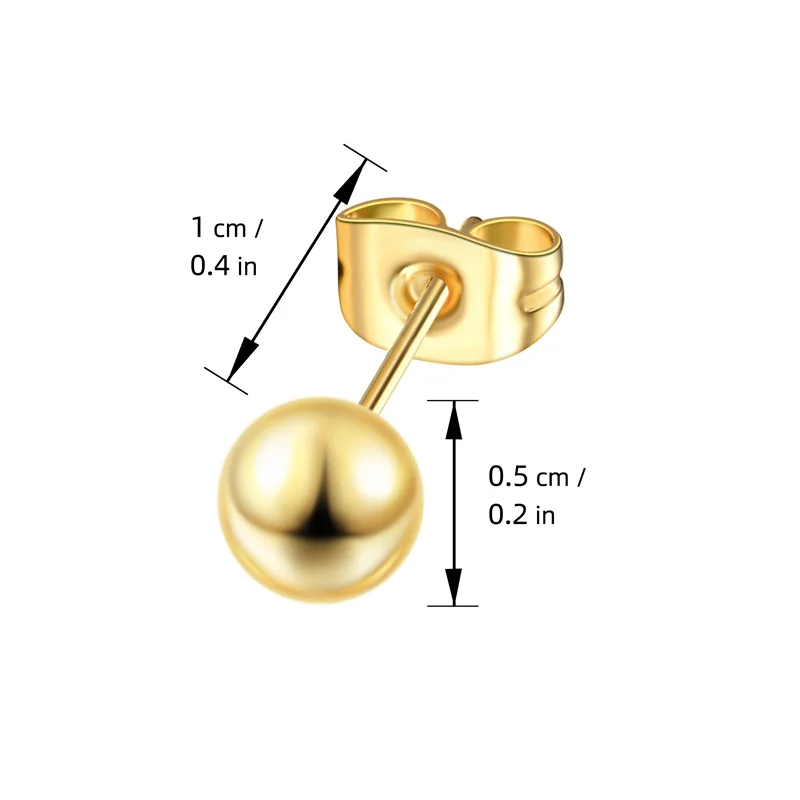 20 Stück/Set, 3 mm, 4 mm, 5 mm, 6 mm, 8 mm, Edelstahl-Kugelohrstecker, hypoallergen, zum Selbermachen von Ohrringen, Ohrringkomponenten für die Ohrringherstellung. – Detail 6