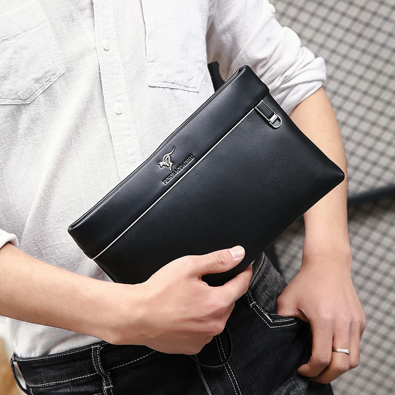 

Модная мужская сумка в деловом стиле, клатч из мягкой искусственной кожи, мужская поясная сумка, элегантная стильная ручная сумка для отдыха, мужская сумка