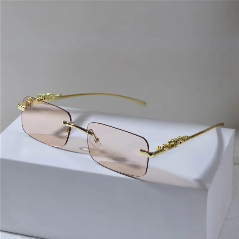 

Retro Leopard Head Metal Sunglasses Frameless Sun Glasses Men's And Women's Small Frame Classic Glasses UV400 Eyeglasses