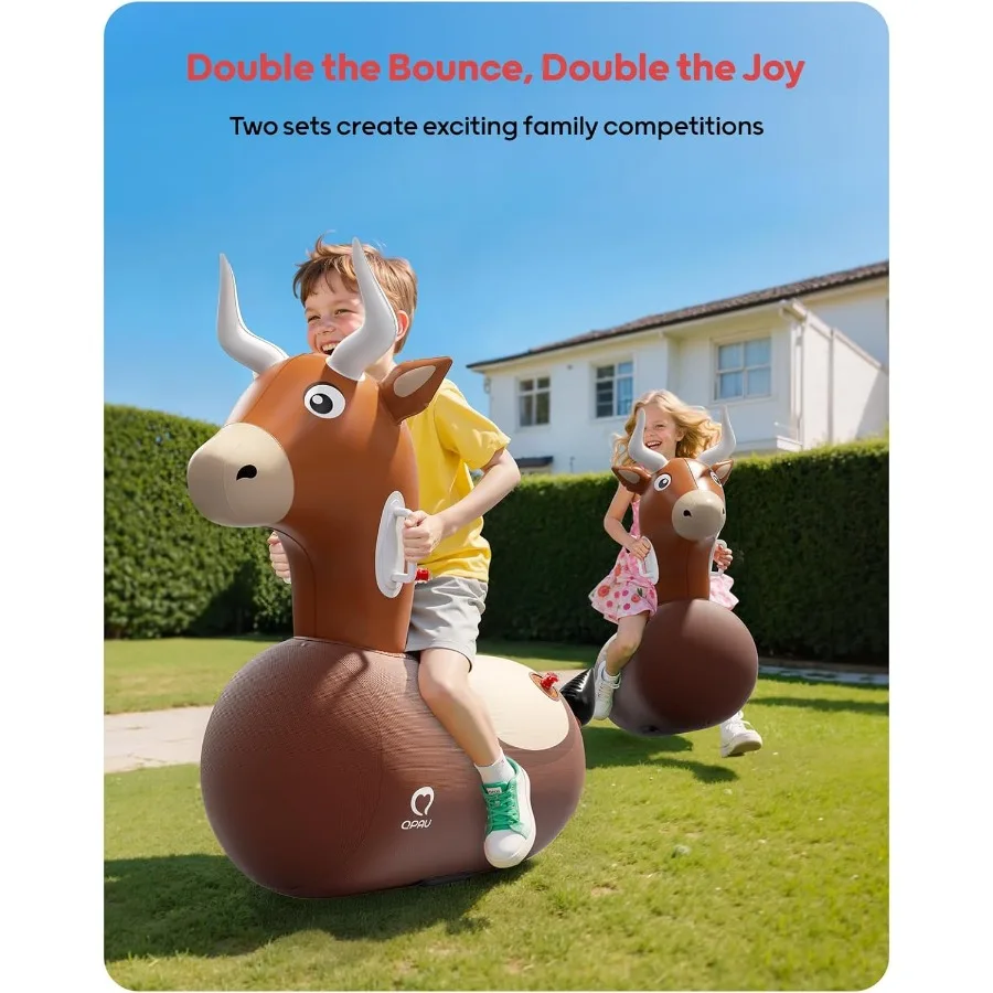 Qpau inflável rena funil brinquedo saltitante 2 pçs com capa de tecido bomba passeio em brinquedos para 5 + adultos rena de natal inflável