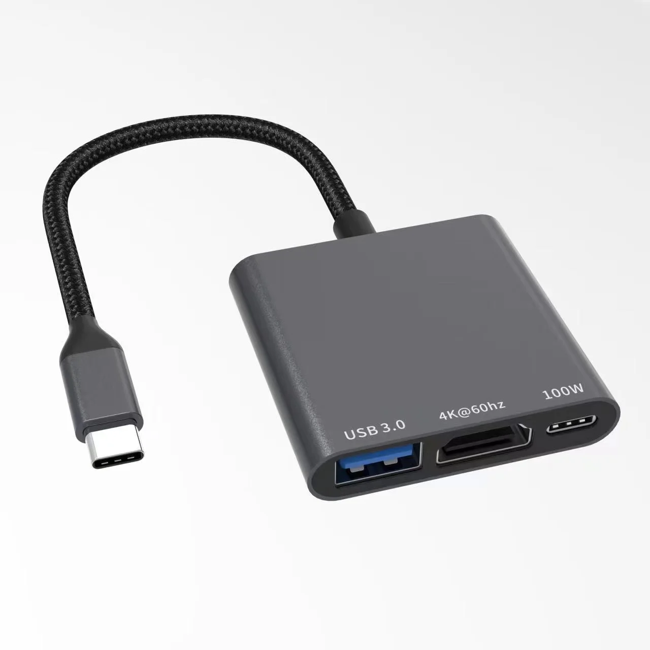 3 in 1 High-Speed USB C Hub for MacBook PC 4K HDTV Splitter & Converter with 100W PD Charging USB 3.0 Adapter OTG Hub