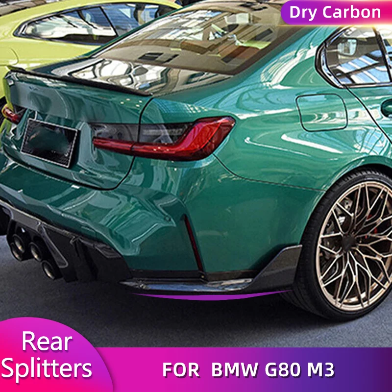 

Dry Carbon Car Rear Bumper Splitters for BMW 3 Series G80 M3 Sedan 4-Door 2021 2022 Auto Racing Rear Splitters Protector Guard