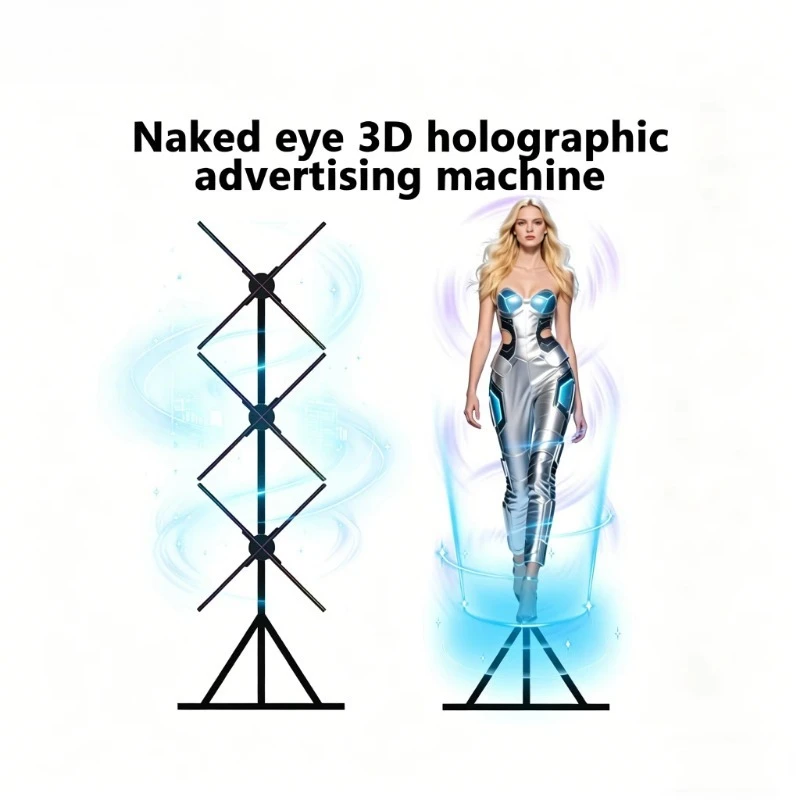 Custom 3D LED Hologram Fan Video Wall for Transparent Screen Commercial Visual Advertising Display Equipment