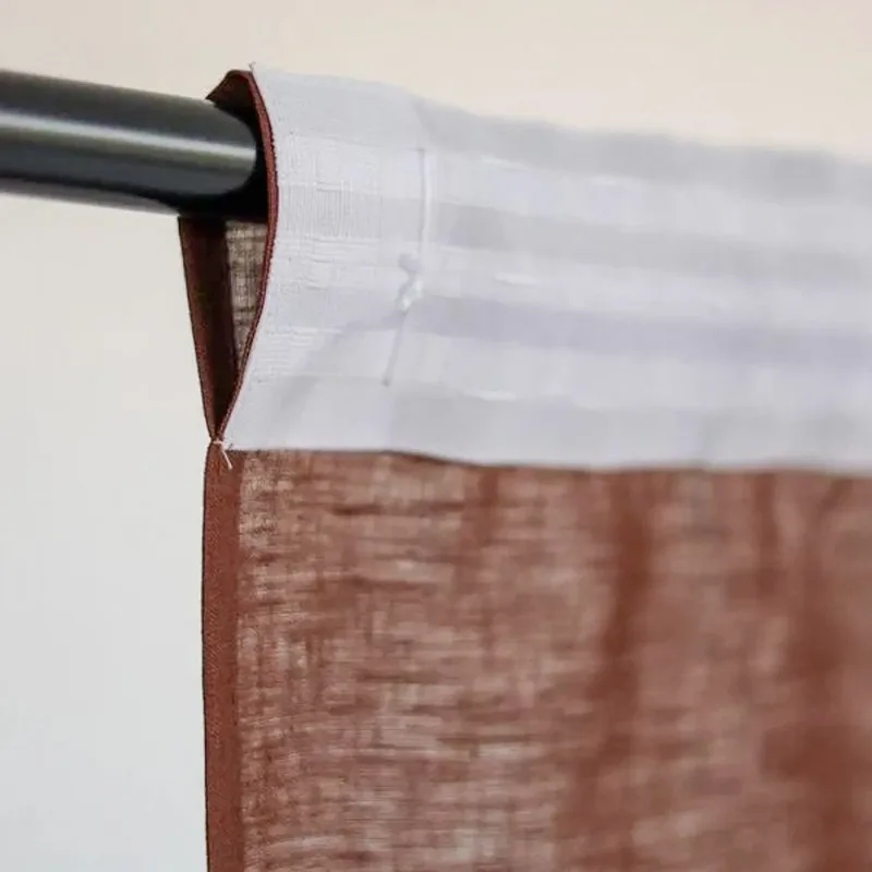 Manufacturer Wholesale Custom Home Hotel Luxury Washed French Linen Pleated Semi Sheer Large Window Curtain