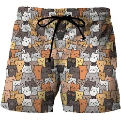 3D Cats Print Shorts uomo donna Kid Fashion Y2k Leisure pantaloni corti Oversize Summer Cool Mens Swim Short Sport Beach Shorts