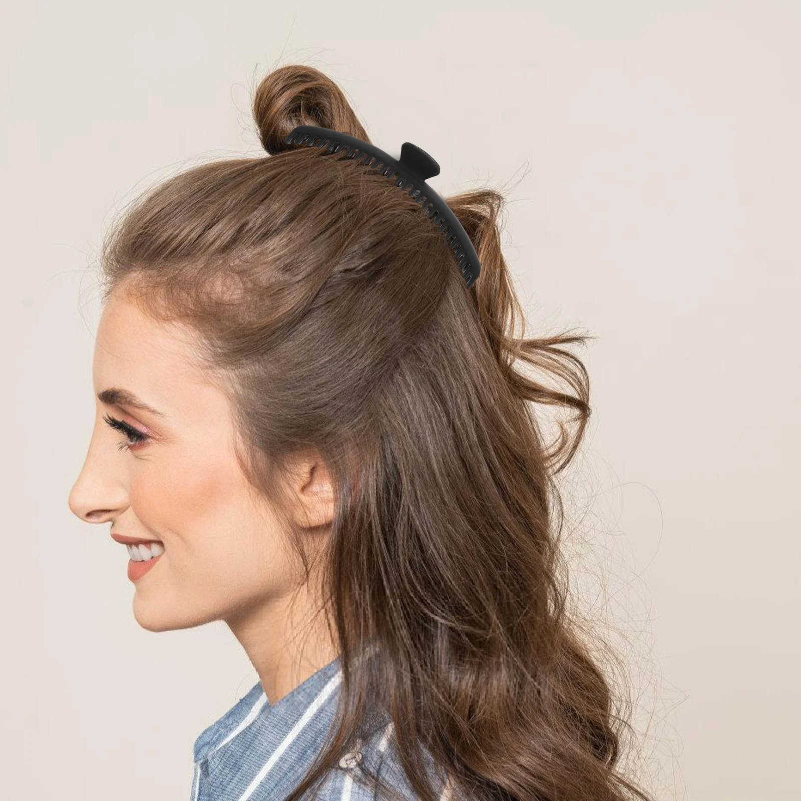 

Large Matte Claw Clip for Women Fine Tooth Grip Secure Hold Shark Hair Clip Elegant Updo Accessory for Thin Short Hair