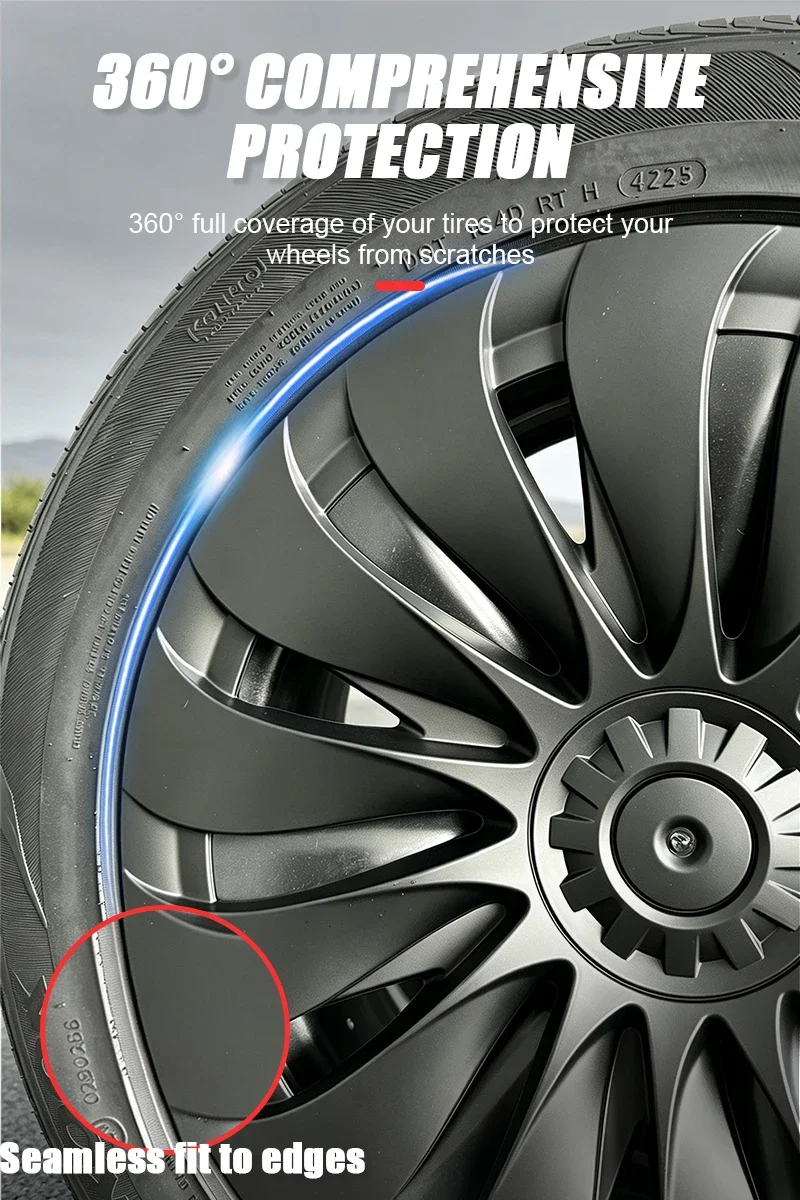Für Tesla Model Y Juniper Standard 18 Zoll 4 Stück Vollrand-Apertur-Radabdeckung Radkappen Leistungs-Ersatzteile Zubehör 2026 – Detail 8