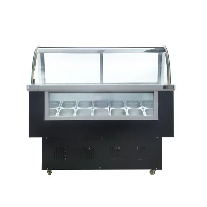 Summer necessary thing hot selling economic ice cream freezer retail box show case display case with free shipping by sea