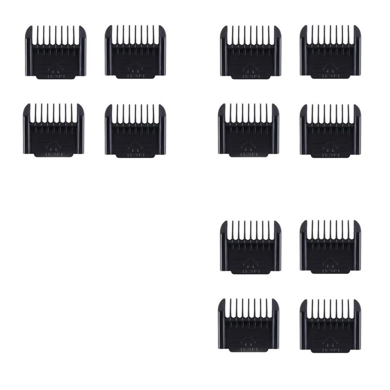 Accessoires pour tondeuse électrique, 12 pièces, guides de coupe de rechange pour barbier (3 mm, 6 mm, 9 mm, 12 mm)