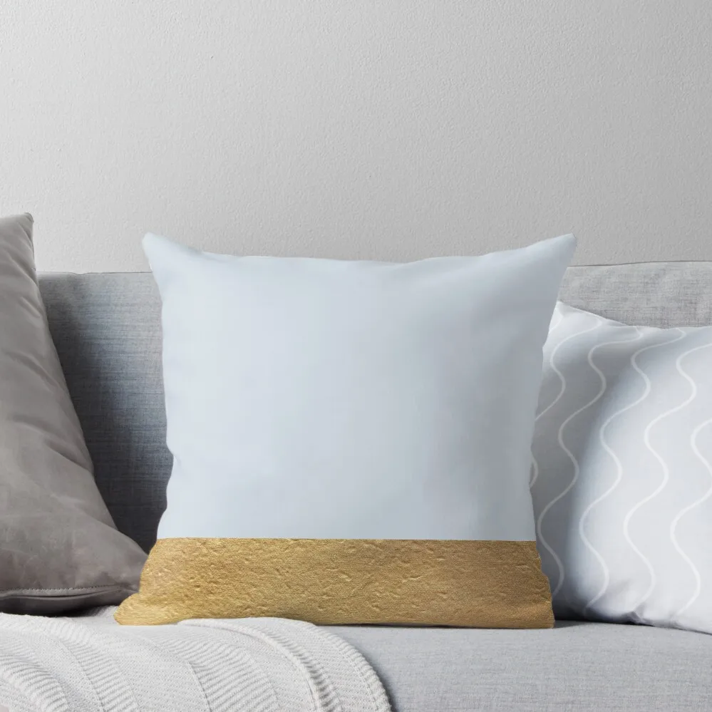 

Color Block Gold and Light Blue Throw Pillow Cushions Cover Cushions For Decorative Sofa Pillow