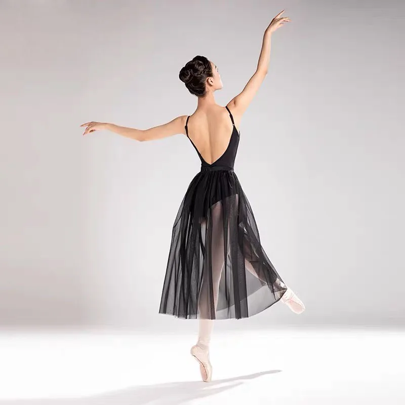 Adults Dance Skirt Ballerina Ballet Tutus Romantic long skirt with Mesh Long Tutu Tutu Elastic Waist Tulle Skirts