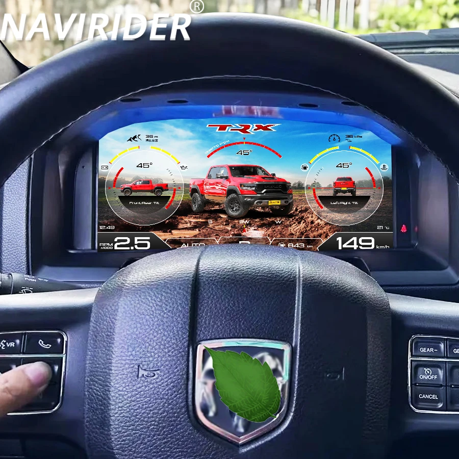 

13,1-дюймовый дисплей для Dodge RAM 1500 2008-2012, 2013-2018: виртуальная приборная панель, экран приборной панели, спидометр