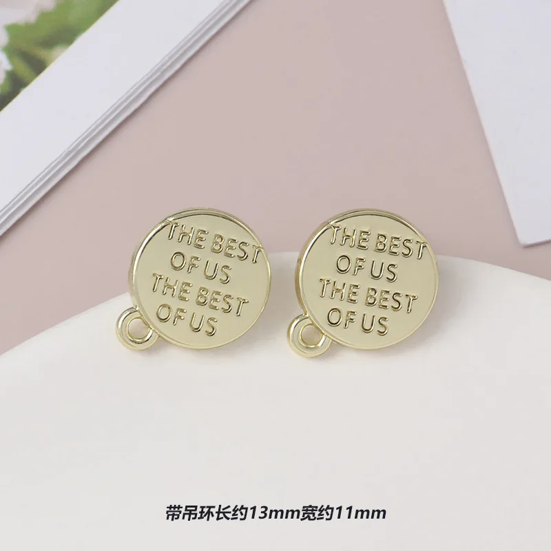 10 stücke diy gold farbe ohrringe basis stern hohl schmetterling ohrringe connectos runde buchstabe stud ohrring einstellungen schmuck machen