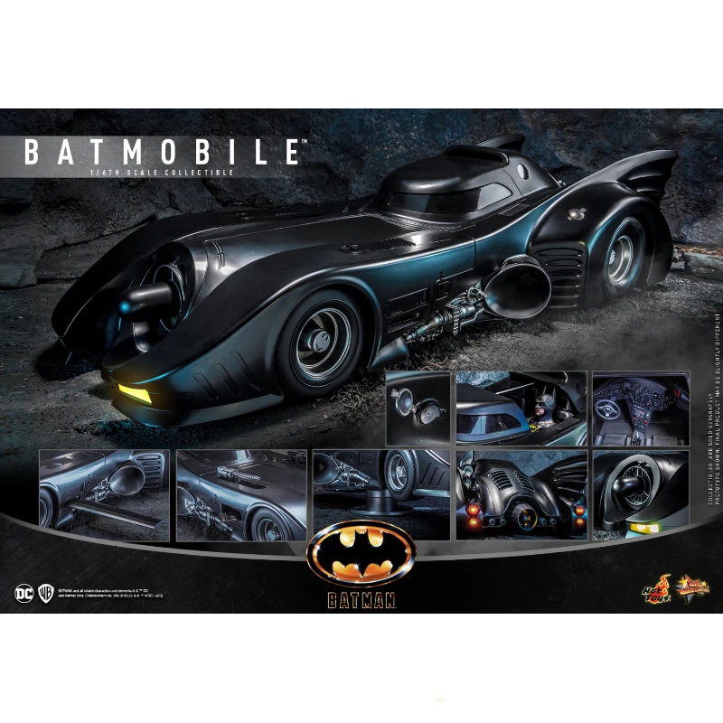 

100% Original In Stock HotToys MMS694 Batman 1989 Batmobile 1/6 Anime Action Figure Toy Gift Model Collection Hobby