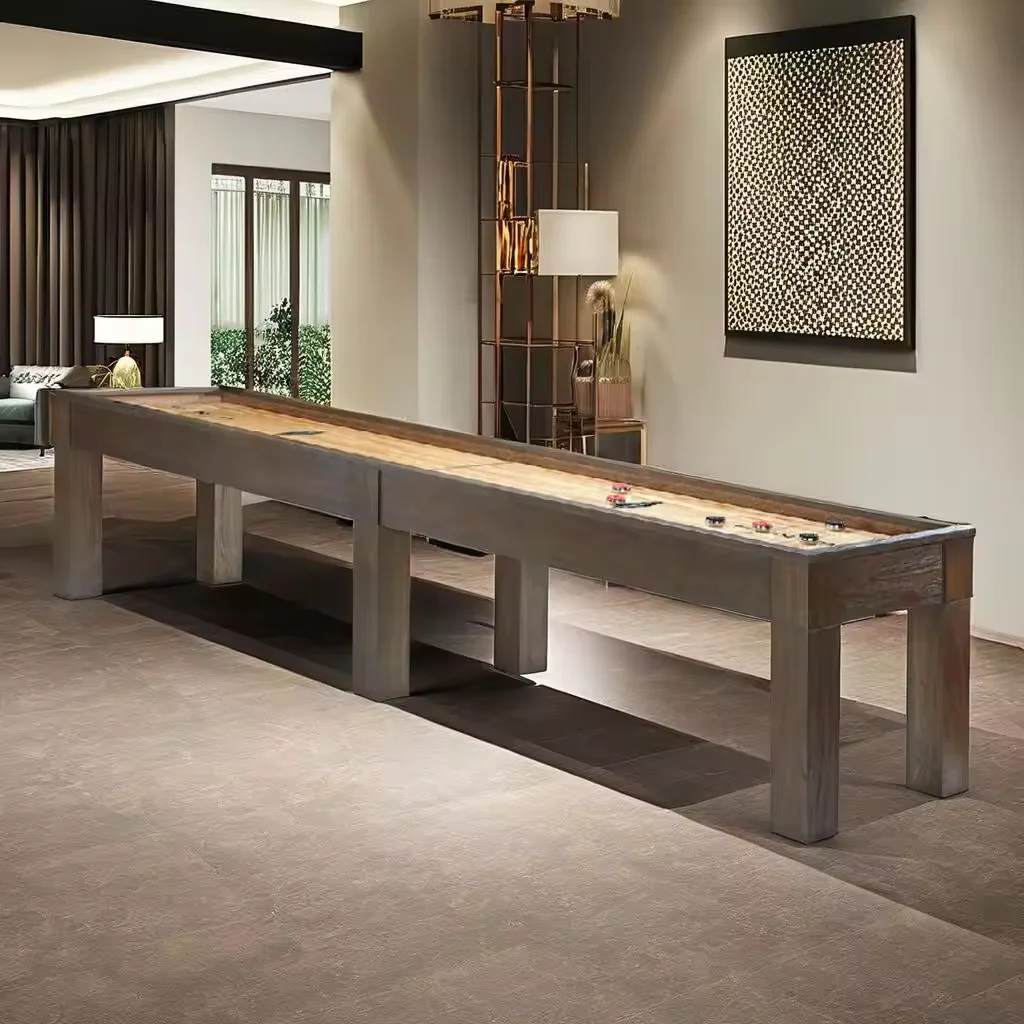 Factory Direct Hot-sale Professional High-end Craft Shuffleboard Table OEM ODM Solid Wood Gaming Table view 2