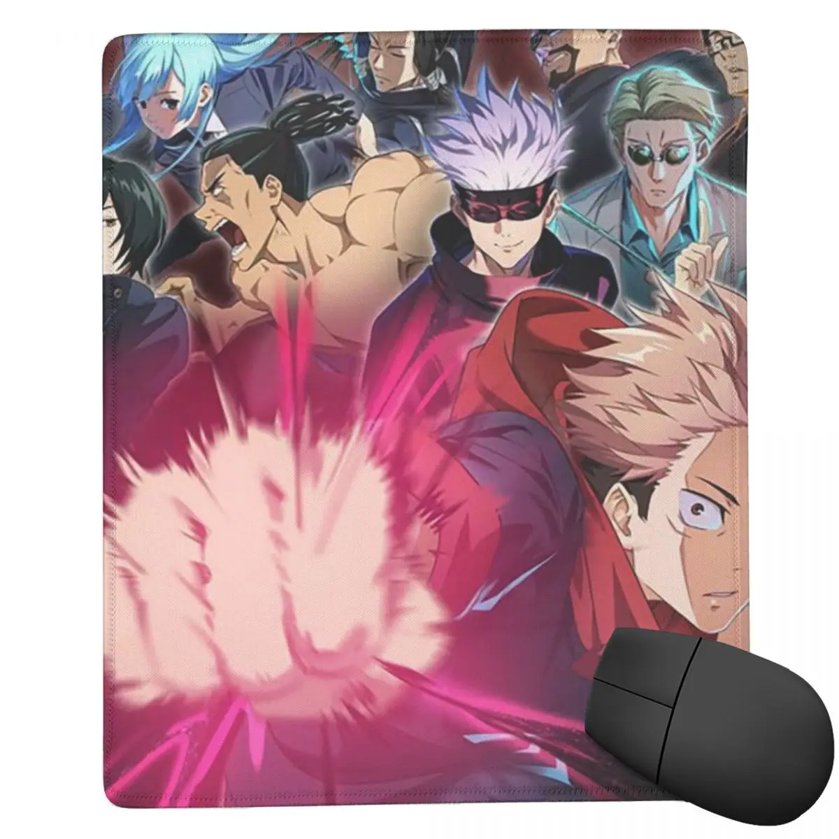 

Коврик для мыши Jujutsu Kaisen Anime Satoru Yuuji Nobara Megumi Sukuna, 7x9 дюймов (22x18 см), для компьютера, клавиатуры, игровой, для ПК, ноутбука, настольный коврик