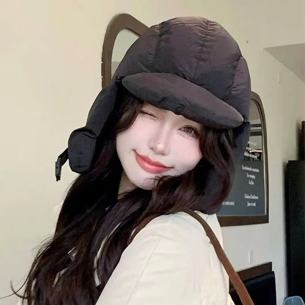 Outdoors Eiderdown Bomber Hat Thick Windproof Winter Cap Warm Earflap Bonnet for Men Women