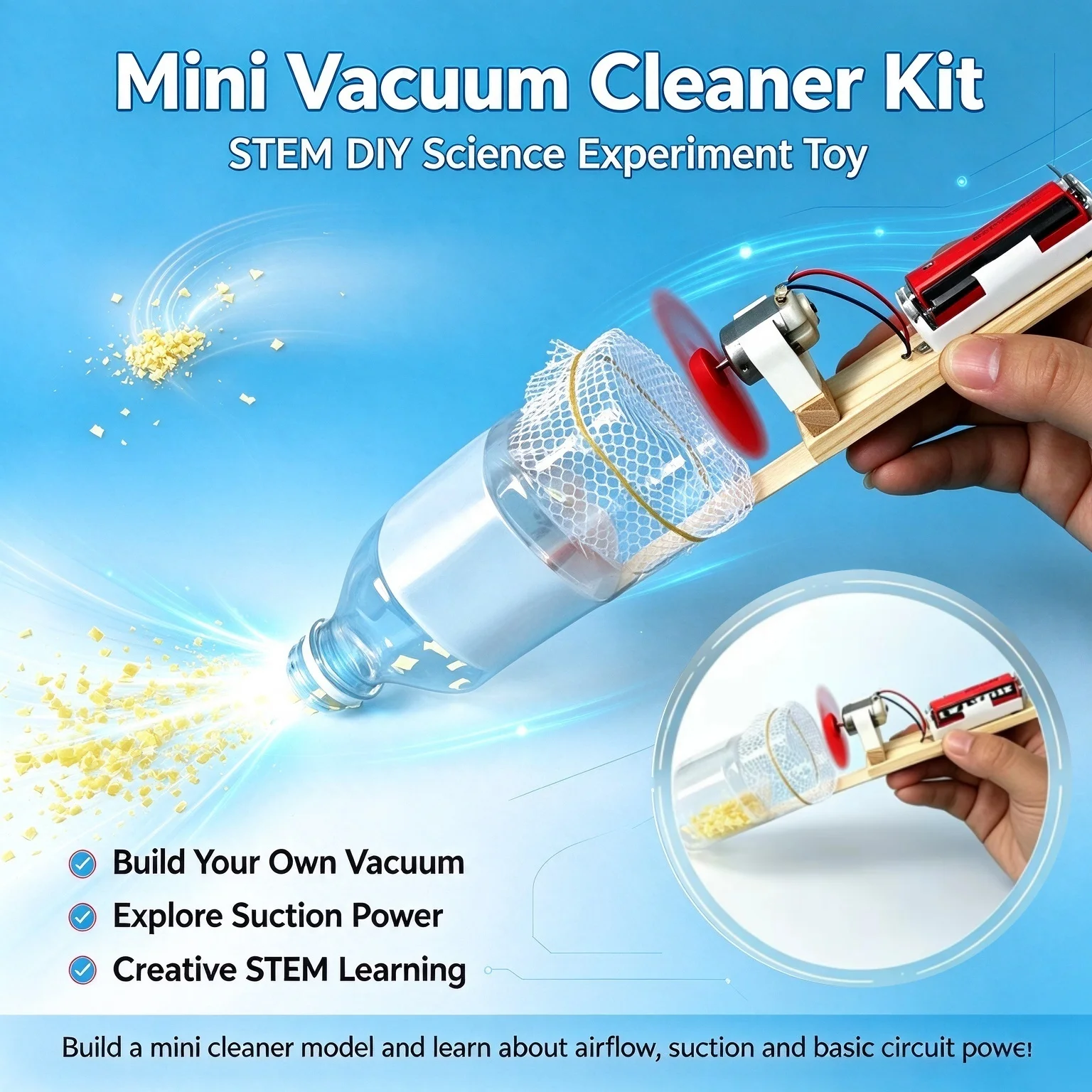 Science Project Physics - Kendin Yap Mini Elektrikli Süpürge STEM