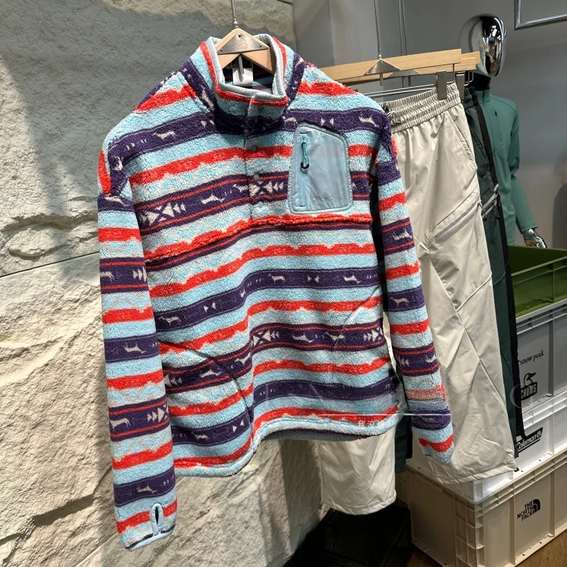 

Couples Comfortable Hooded Fce Lined Pullover Sweatirt Stand Collar Warm Autumn Winter Stripe Color Blo Hoodie for Men...