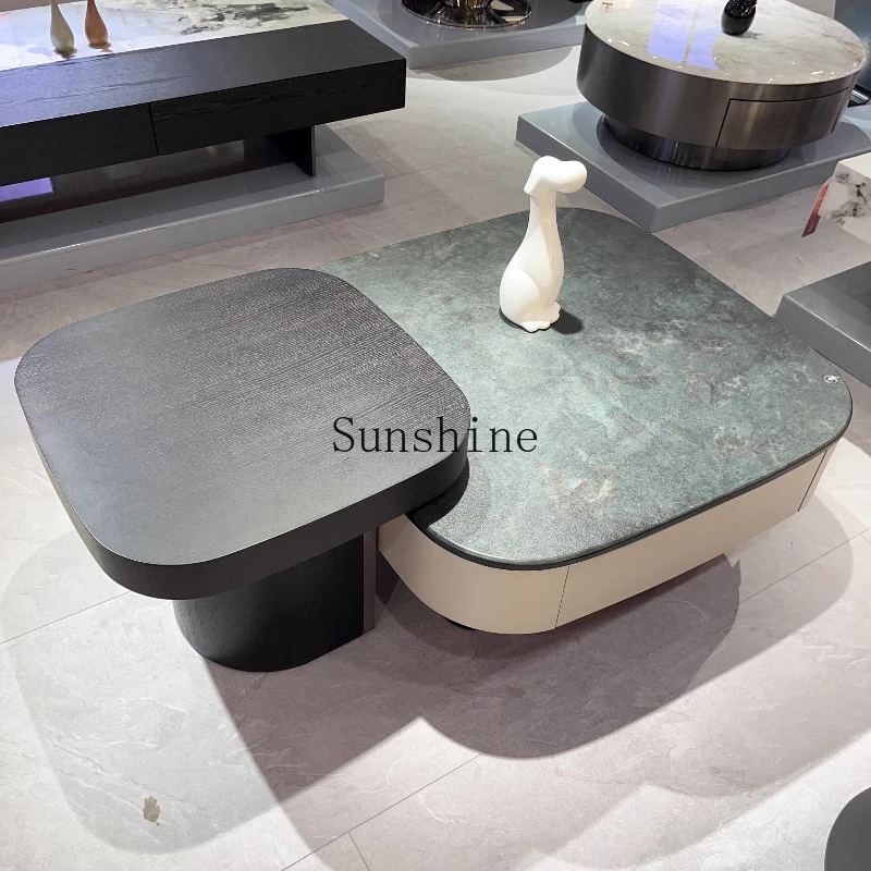 

Italian minimalist living room square tea table villa home light luxury living room furniture FT