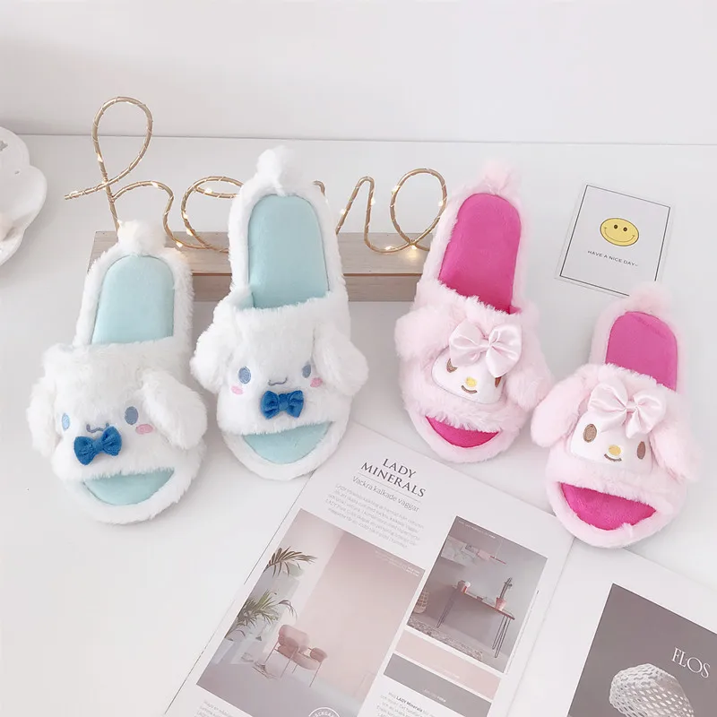 Girl Indoor Cute Slippers Cute Dog Penguin Home Indoor Shoes Non-slip Flat Casual Floor Slippers Rubber Bottom Waterproof