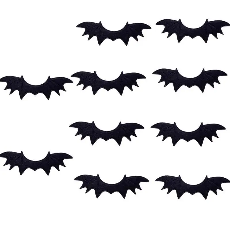 

652F Crafts Halloween Appliques Hairpin Handmade Felt Bat Wing Appliques Hair Barrettes Trendy Decors for Hair Clip