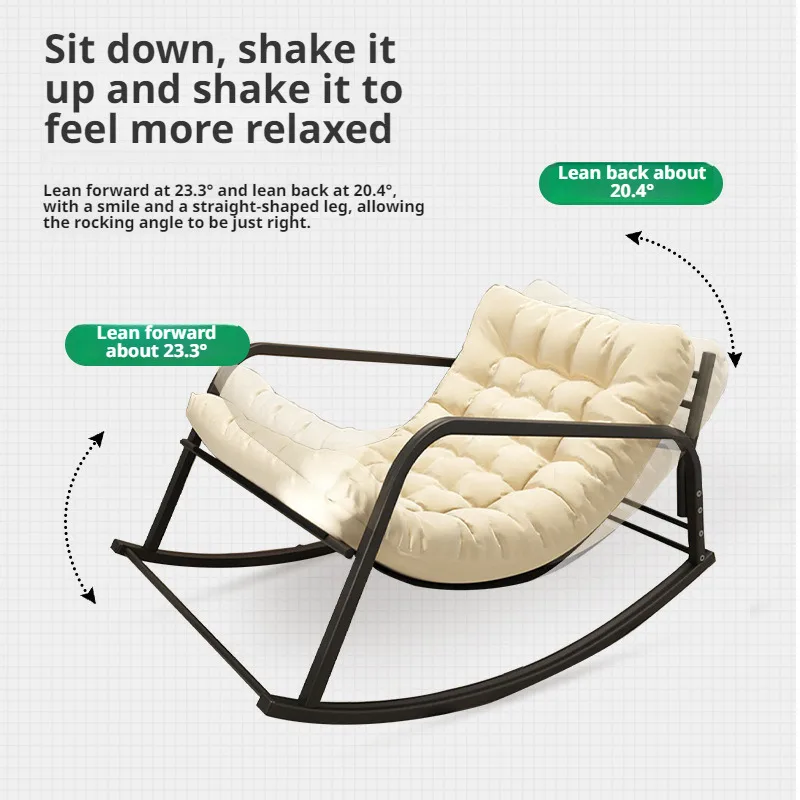 Balcony Dual Use Rocking Chair Comfortable Recliner Balcony Home Leisure Chair Living Room Break Lazy Rocking Chair
