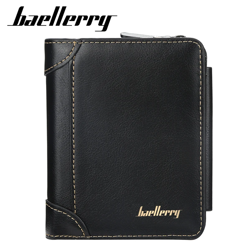 Baellerry PU Leather Men Wallets High Quality Zipper Short Desigh Card Holder Male Purse Vintage Coin Holder Men Wallets