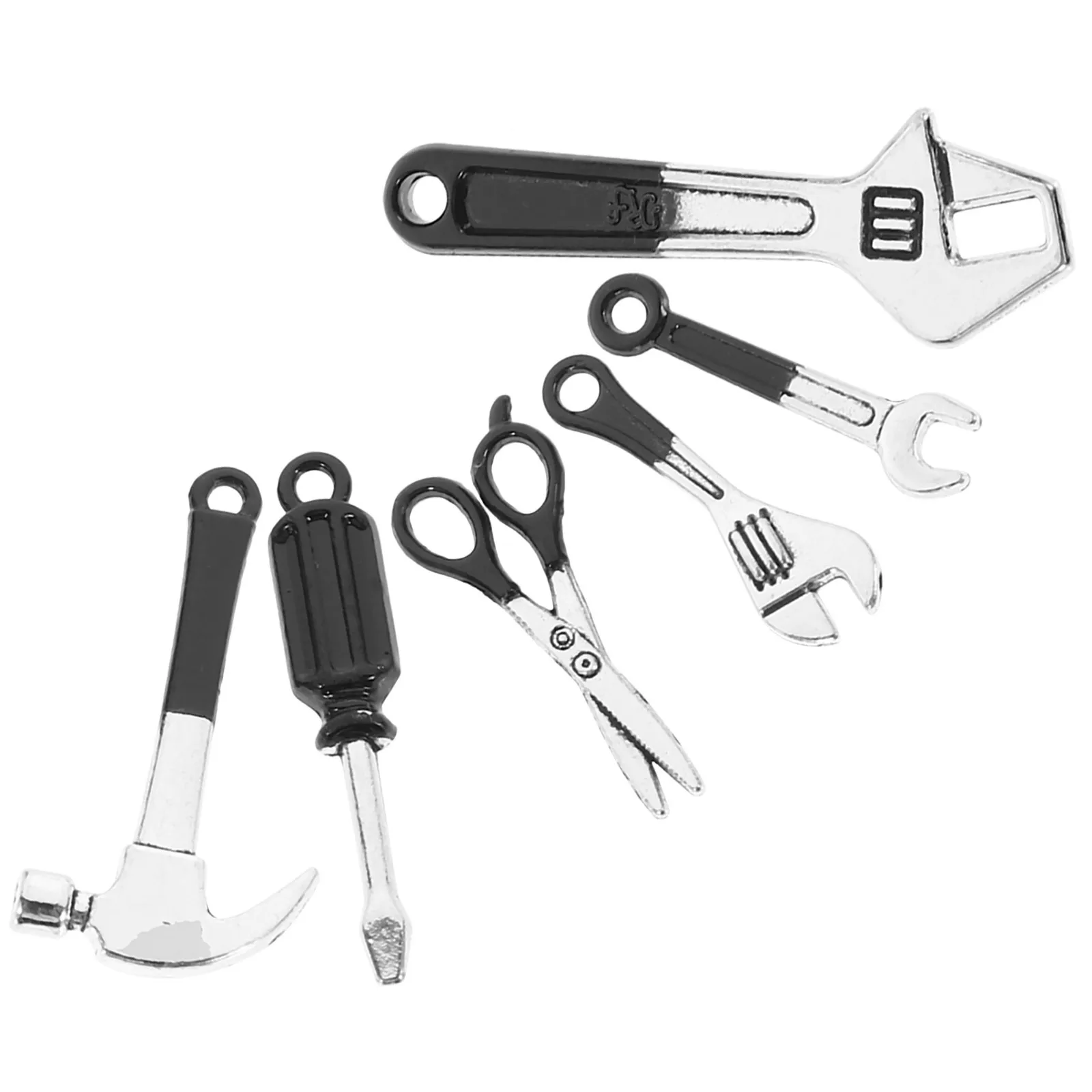 1 Juego de Mini llave de martillo, juego de herramientas en miniatura para casa de muñecas, herramientas pequeñas, accesorios para Mini casa, decoración, juego de simulación