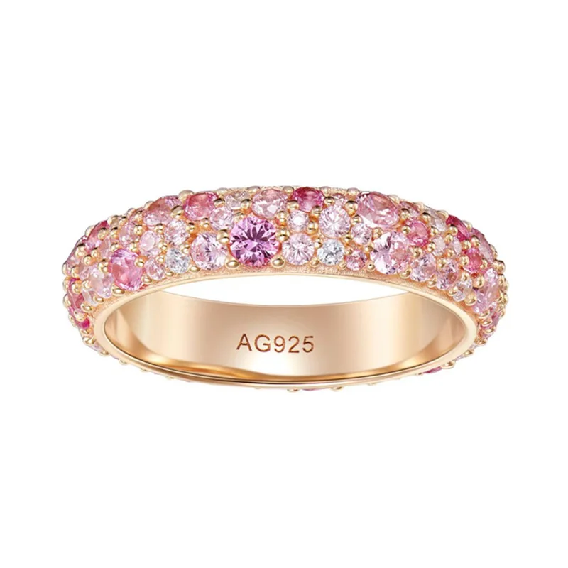 

Bellux Charm Jewelry, серебро 925, позолоченное синтетическое циркониевое розовое модное кольцо с бриллиантами для женщин