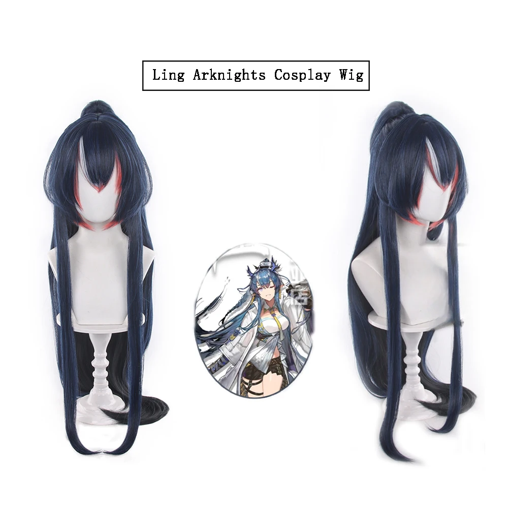 39.37in Gradient Arknights Ling Cosplay Wig Heat Resistant Synthetic Hair Ling Role Play Wig  Comic Con Party
