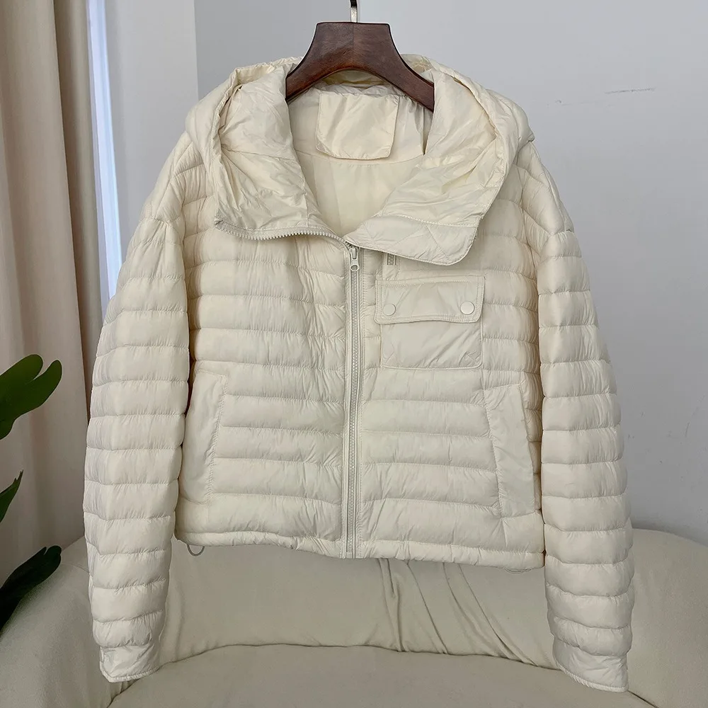 2024 Ladies New Fashion Spring and Autumn Light Down Jacket Warm Down Jacket White Duck Down Jacket European Casual Wear Ladies