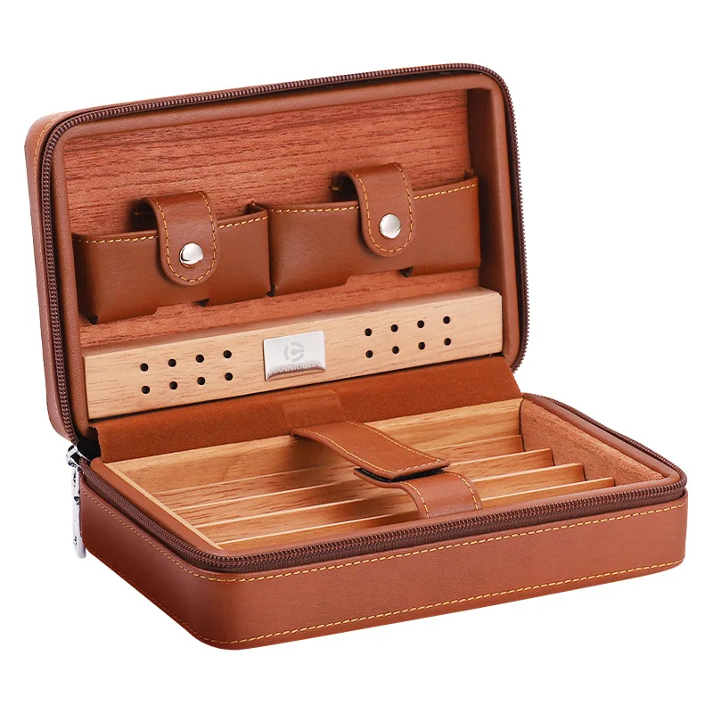 

Кожаный чехол для сигар, четыре упаковки, дорожный пакет, увлажняющая портативная коробка для сигар, увлажняющий пакет