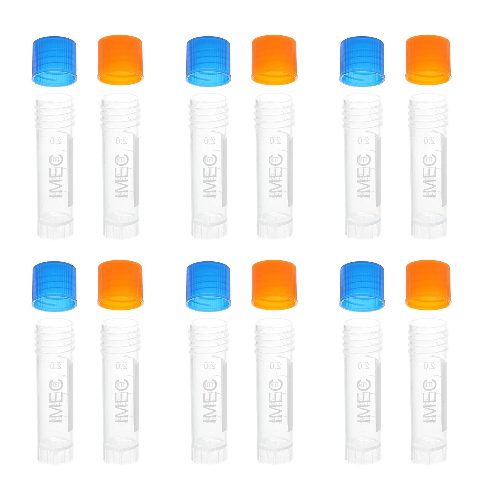 

500 Pcs Freezing Tubes 2ml Cryovial Plastic Sample Storage Lids Vials Thickened Material Random Color