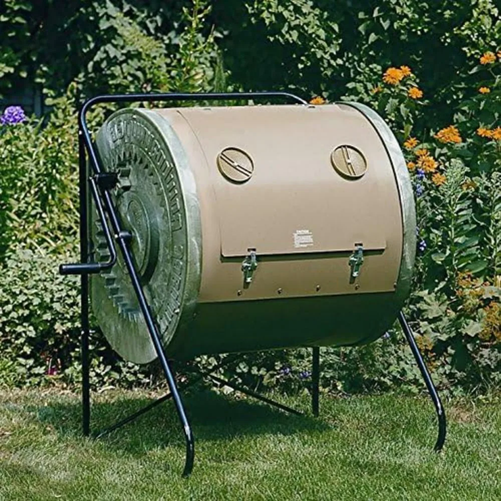 Compact ComposTumbler 88 Gallons Red Enclosed Composter Drum Eliminates Odors and Prevent Access To Pets and Pests