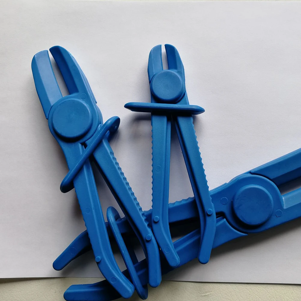 

3 Pcs Oil Pipe Sealing Pliers Car Tubing Clamp Shut off Blue Automotive Brake Lines Fuel System Plastic Clamping Tool Hardware