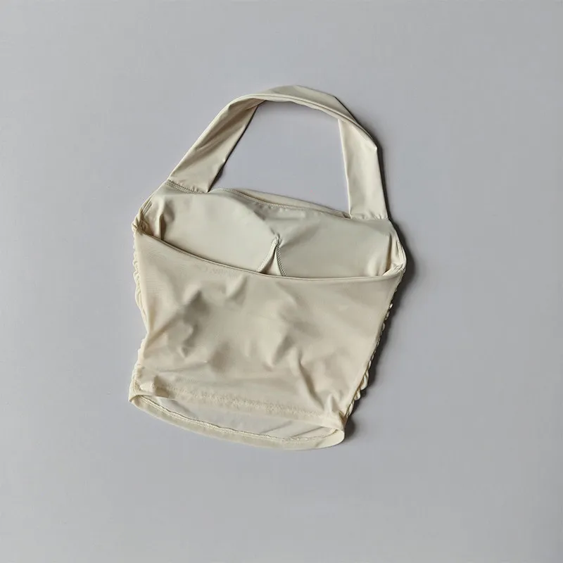 Sommerliche Sportunterwäsche für Damen, Netzstoff, schöner Rückenausschnitt, Yoga-Set, Weste, feste Brustpolster, Sportunterwäsche mit Halsband, Pilates-Fitness-BH – Detail 7