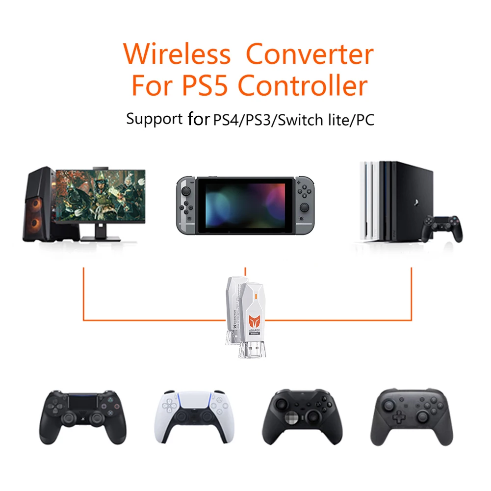 BIGBIG WON R100 Pro USB محول استقبال لاسلكي محول للتبديل PS4 PS5 XBOX One S/X غمبد تحكم بلوتوث دونغل