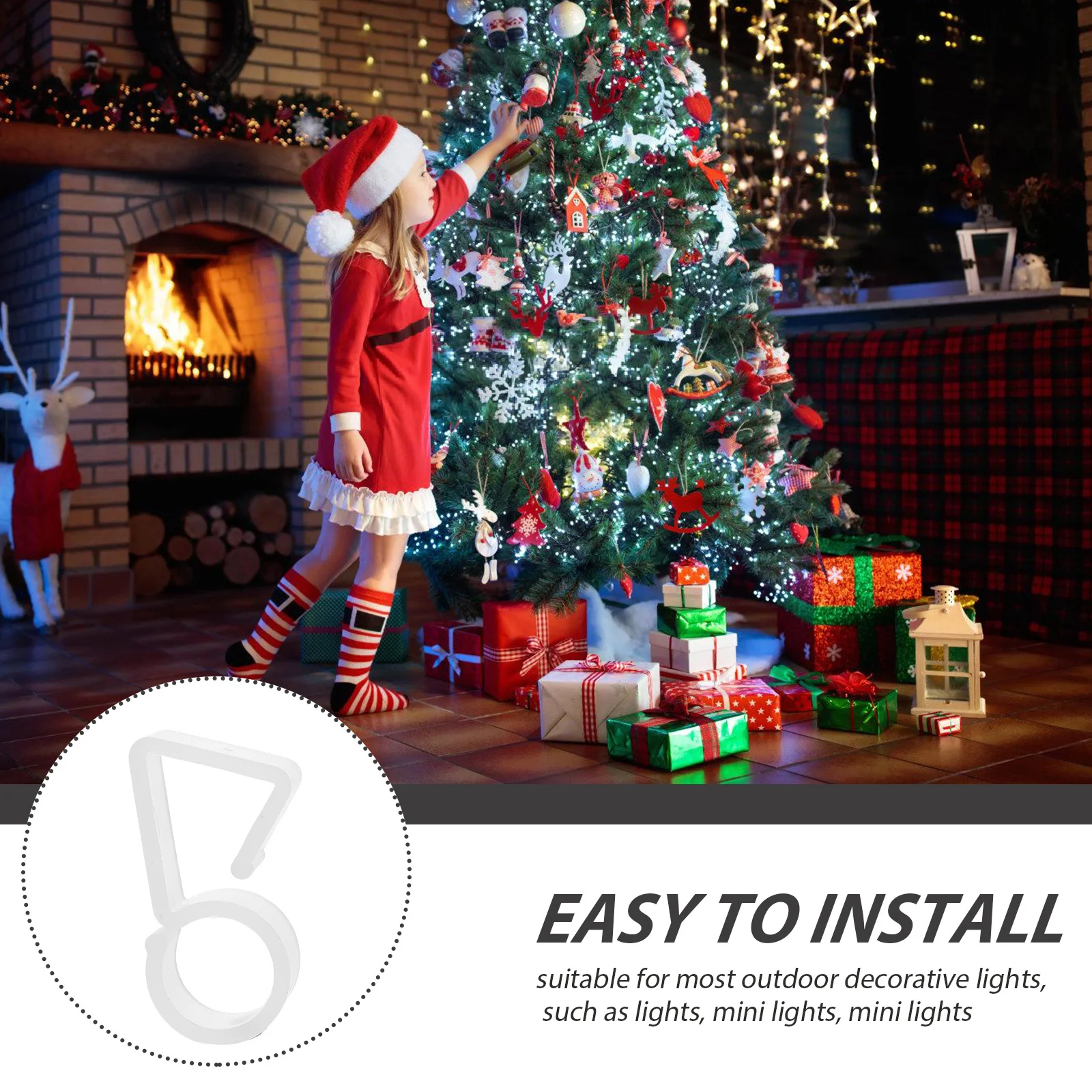 

100 Pcs Christmas outside Decor Hanging Hooks for Hanger Outdoor Light White Lights Hangers