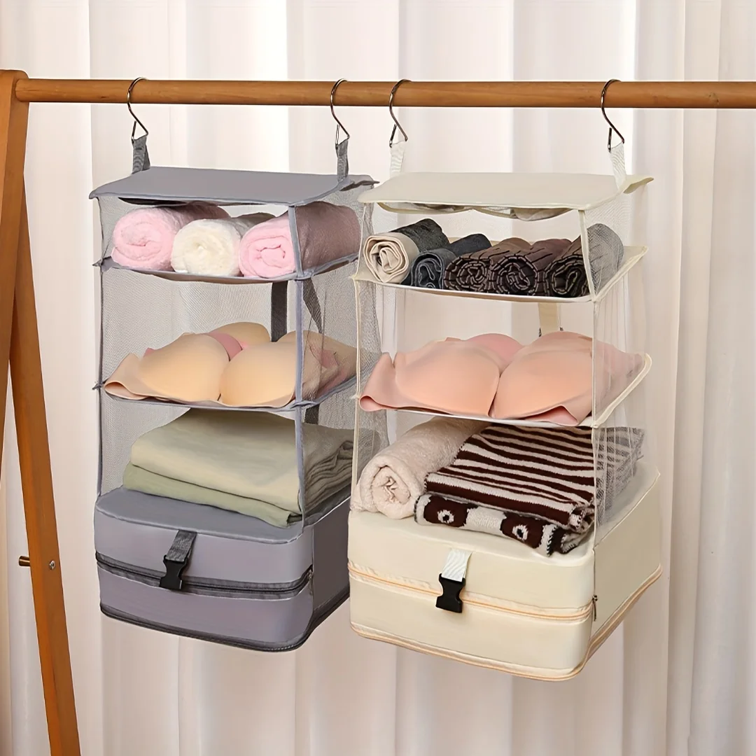 Portable Hanging Travel Shelves Large Capacity Hanging Packing Luggage Organizer Foldable Sortage Bag Travel accessories