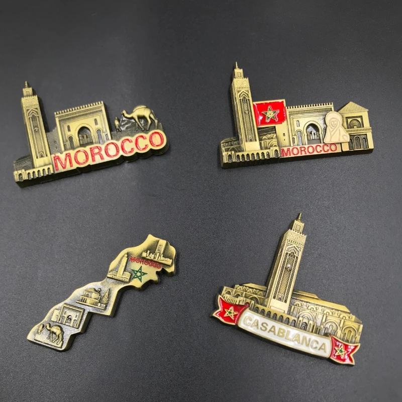 Recuerdos turísticos de Marruecos, imanes de nevera de Metal, accesorios de decoración del hogar, regalos de promoción, Idea