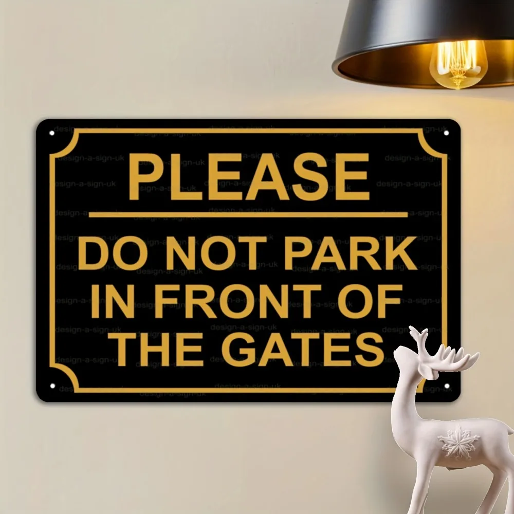 CIFBUY Vintage No Parking Sign, Aluminum Wall Art Waterproof Wear Resistant Metal Plaque for Home Doorway Outdoor Garage Decor G