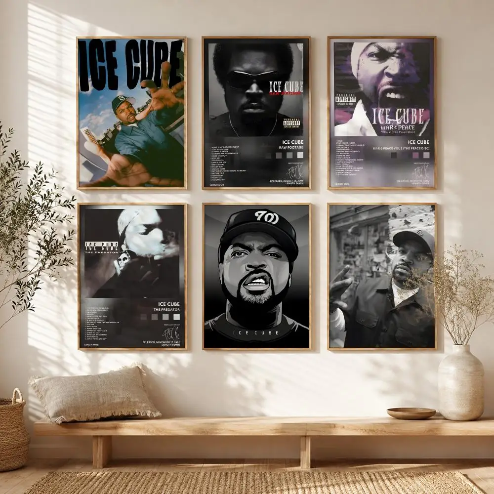 Classic HipHop Legend I-Ice Cube Poster All-match HD Waterproof Self-Adhesive Wall Art Sticker For Home Bedroom