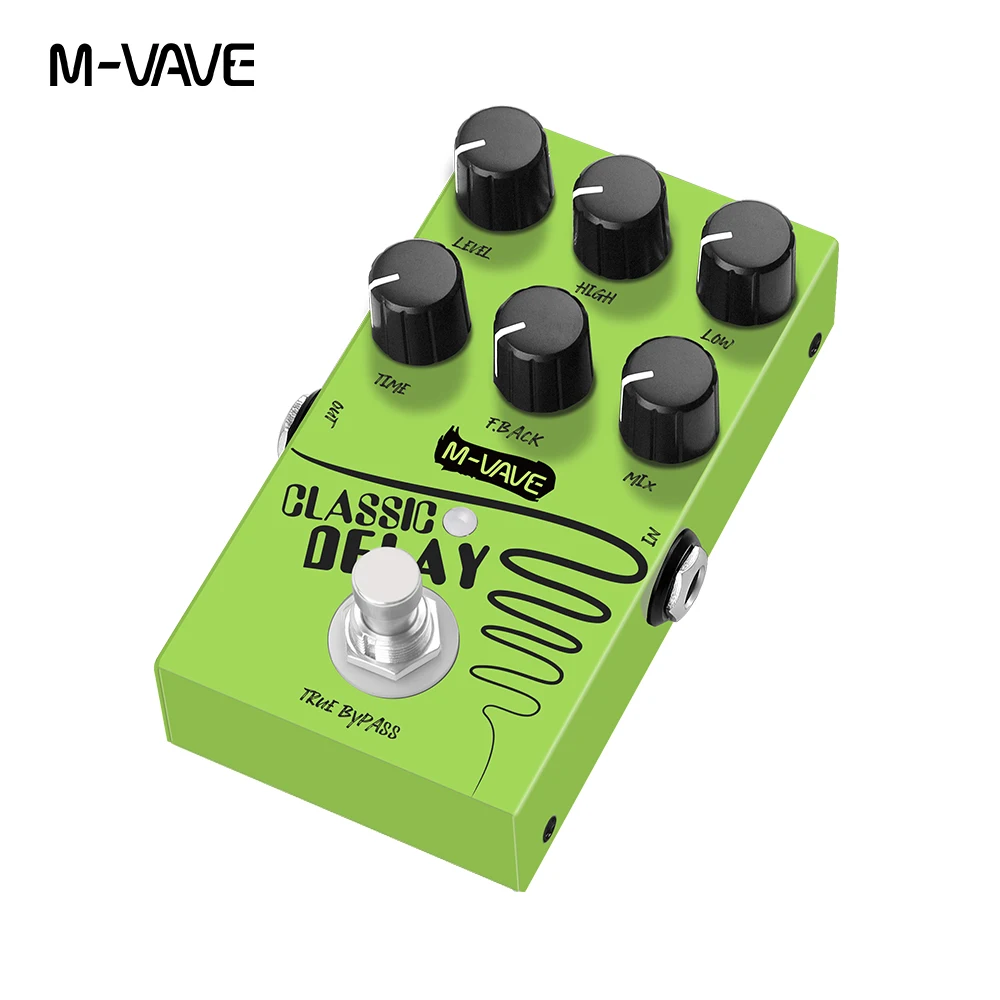 M-vave Classic Delay Effect Pedal, True Bypass 600ms Delay Time Guitar Effects Pedal for Electric Guitar Bass