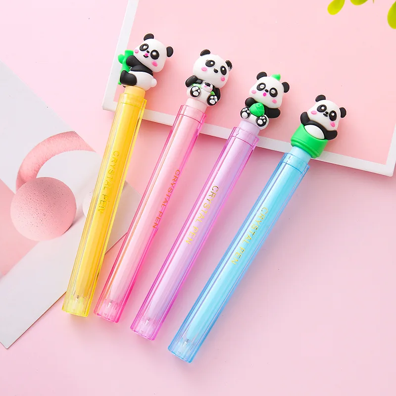 

50PCS Panda Neutral Pen Creative Double Holder High Value Water Cute Stationery Student Prize Gift Office Signature