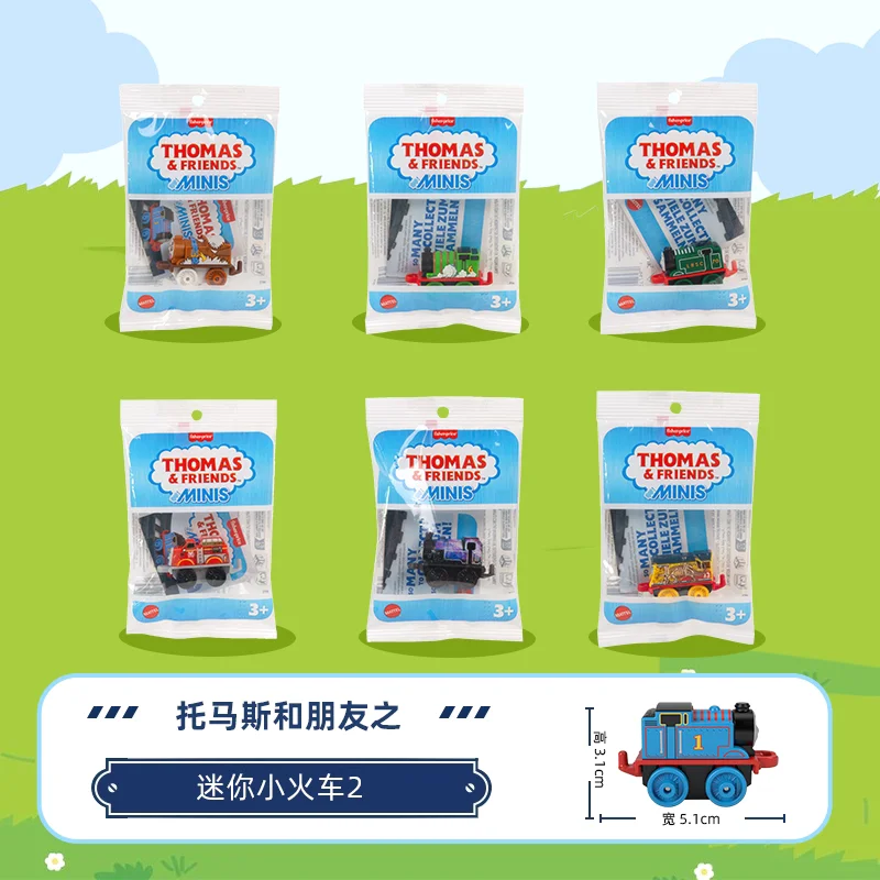 Auténticos trenes de juguete Thomas & Friends de 5 cm, minis de dibujos animados, Percy, Harold, locomotoras coleccionables, regalo de cumpleaños para niños y niñas.