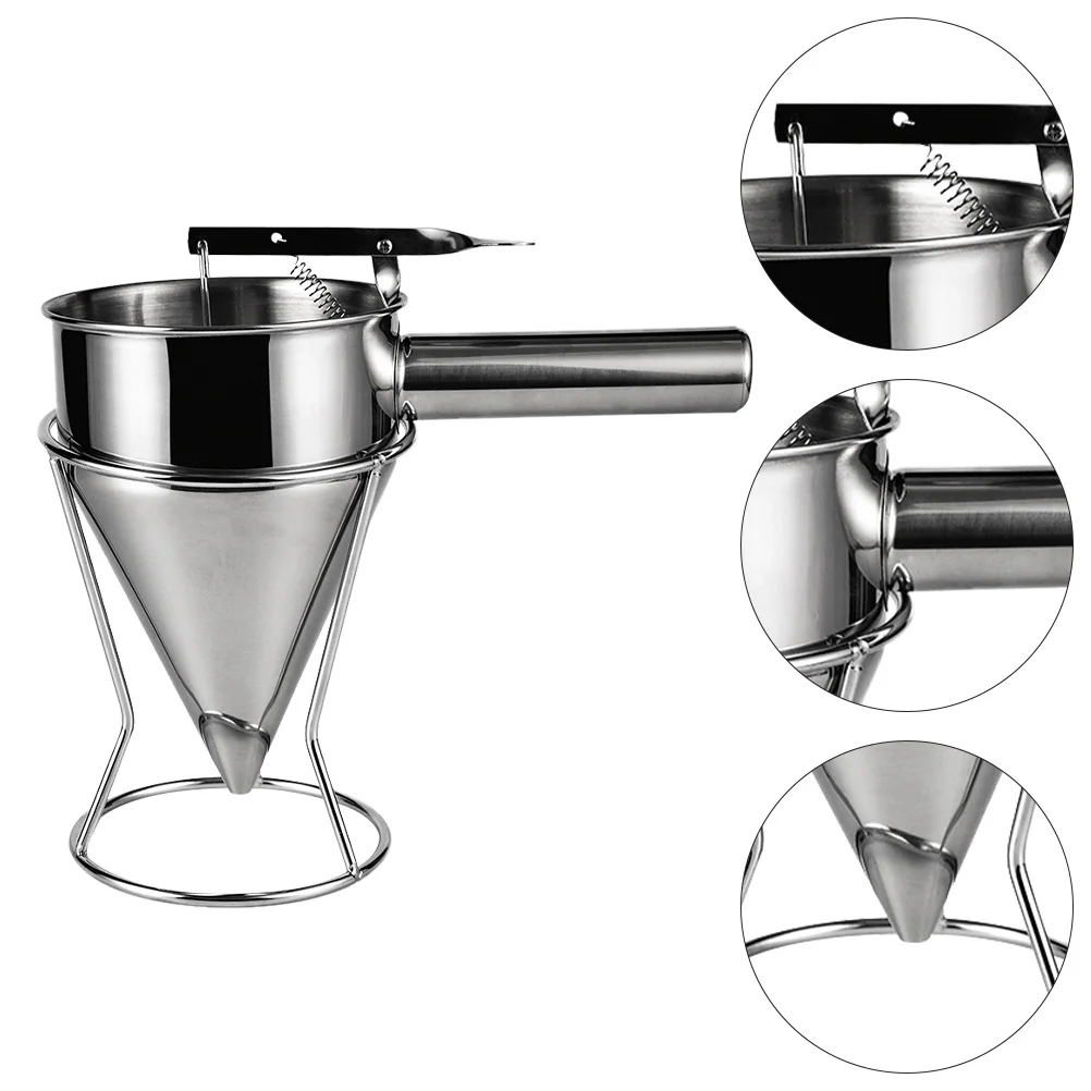 

Stainless Steel Kitchen Sushi Tools Piston Funnel Octopus Balls Maker Batter Dispenser Baking Gadgets Easy Storage