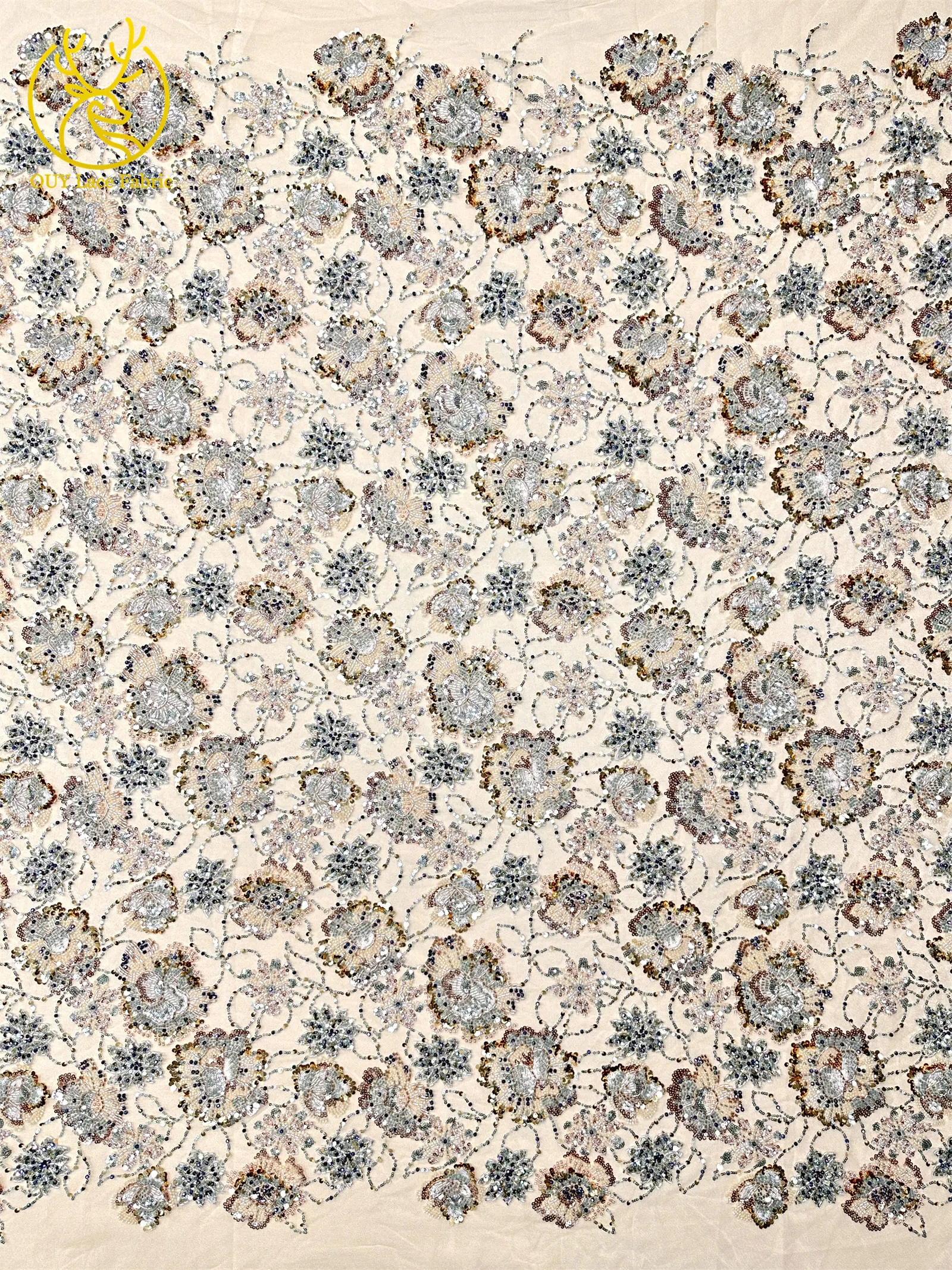 Luxuriöses High-End Nigerianisches Damen-Partykleid für Abschlussball 2026, Afrikanischer Bräutigam-Stickerei-Perlen-Spitzenstoff, Französische Pailletten-Spitze – Detail 7