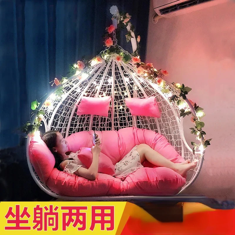 Double Hanging Basket Rattan Chair Indoor Bed Household