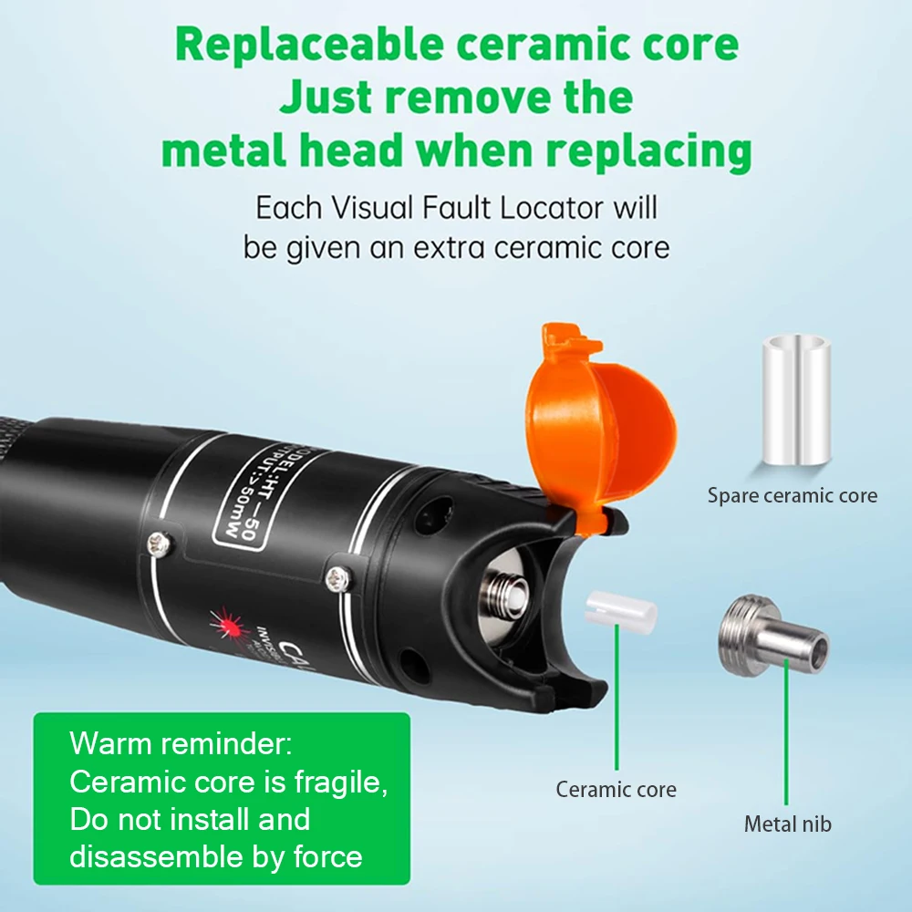 ZoeRax 30 МВт Визуальный локатор неисправностей Тестер оптоволоконного кабеля 30 км VFL Измеритель оптоволоконного кабеля с FC до LC, используемый для LC/FC/SC/ST